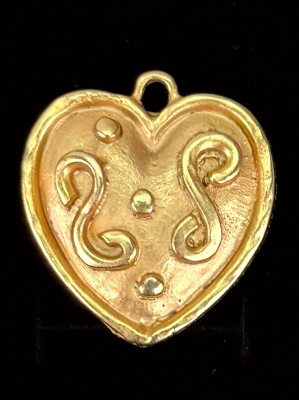 Vintage Eduard Rambaud Italy Gold Tone Heart Pendant Signed